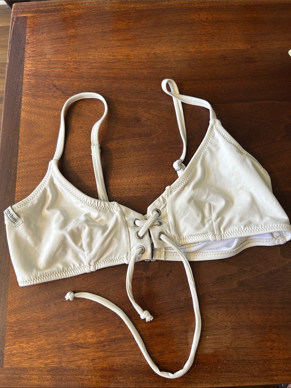 Rhythm Ivory Lace-Up bukini top